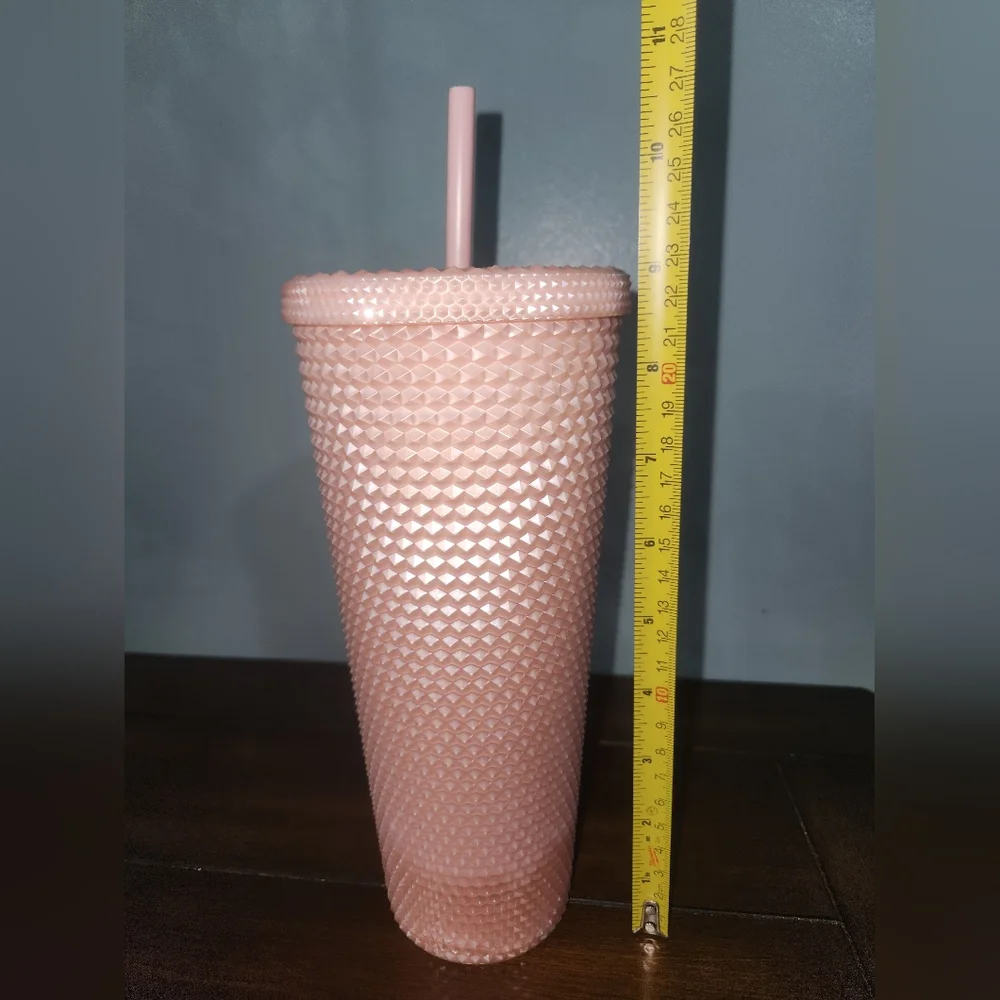 NEW STARBUCKS 2022 Valentine’s Soft Touch Pink Studded Venti 24oz Tumbler - Picture 7 of 8
